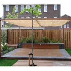 Harmonica schaduwdoek zand - 370 x 500 cm