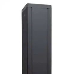 Hekpaal aluminium antraciet met kap en cypresse kern (6,8 x 6,8 x 135 cm)