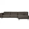 Hoekbank - Bolero - rechts - stof Kentucky antraciet 01