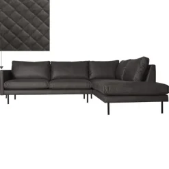 Hoekbank - Daisy - rechts - leer Colorado antraciet 01
