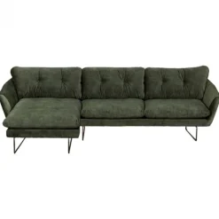 Hoekbank - Kuddar - links - velours Adore Hunter groen 156