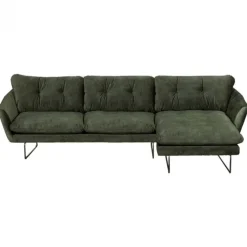 Hoekbank - Kuddar - rechts - velours Adore groen 156