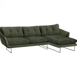Hoekbank - Kuddar - rechts - velours Adore groen 156