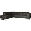 Hoekbank - Lambada - links - leer Colorado antraciet 01