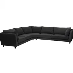 Hoekbank - Samba - links - stof Monet zwart/grijs 95