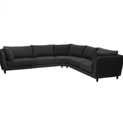 Hoekbank - Samba - rechts - stof Monet zwart/grijs 95