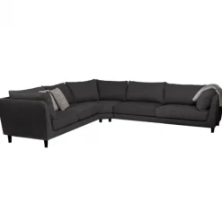 Hoekbank - Samba - rechts - stof Monet zwart/grijs 95