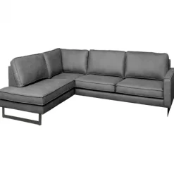 Hoekbank - Stuart - links - Lederlook Missouri antraciet 09