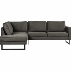 Hoekbank - Stuart - links - Velours Adore donkergrijs 68