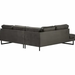 Hoekbank - Stuart - links - Velours Adore donkergrijs 68