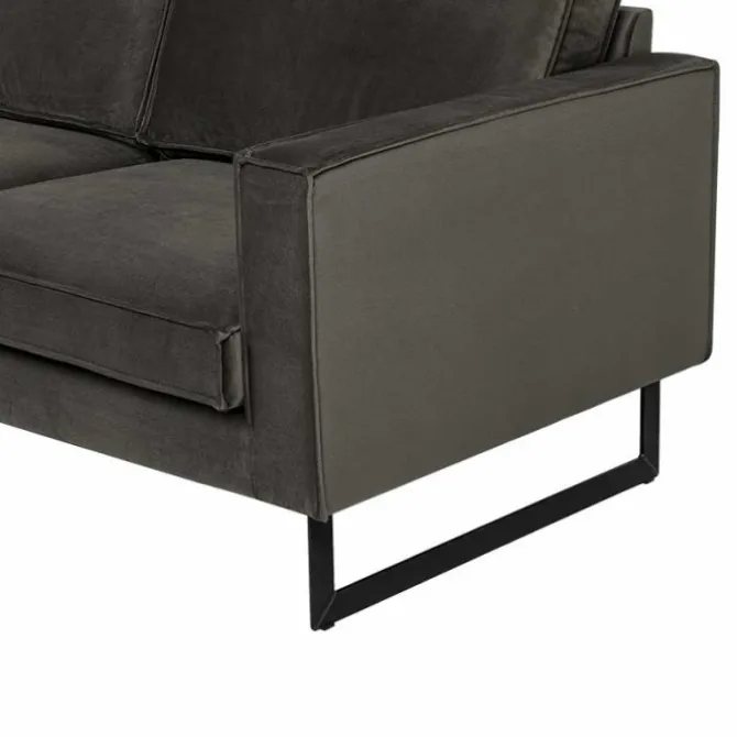 Hoekbank - Stuart - links - Velours Adore donkergrijs 68