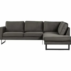 Hoekbank - Stuart - rechts - Velours Adore donkergrijs 68