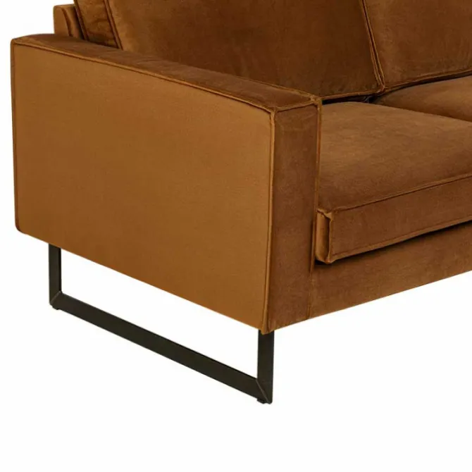 Hoekbank - Stuart - rechts - Velours Adore cognac 28