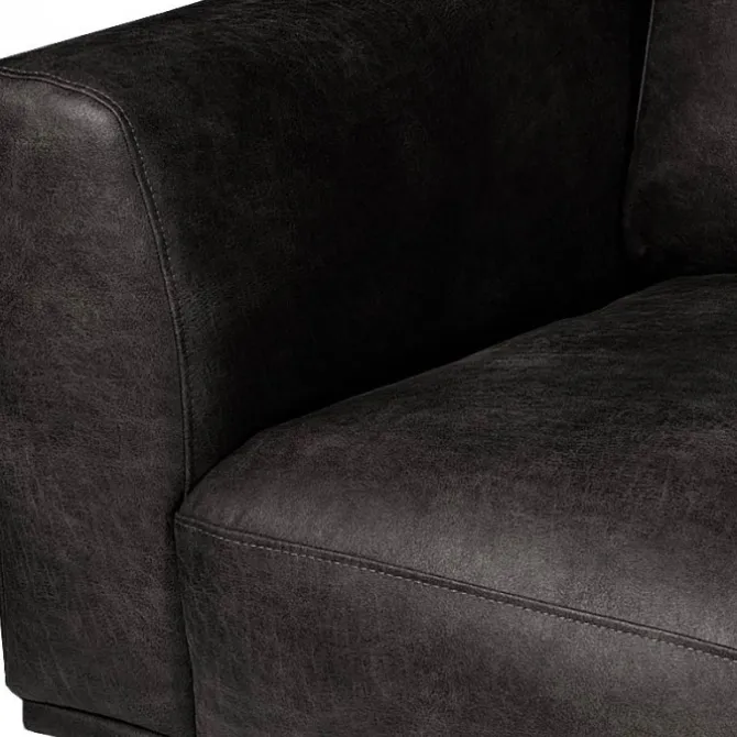 Hoekbank - Tulp - rechts - leer Colorado antraciet 01