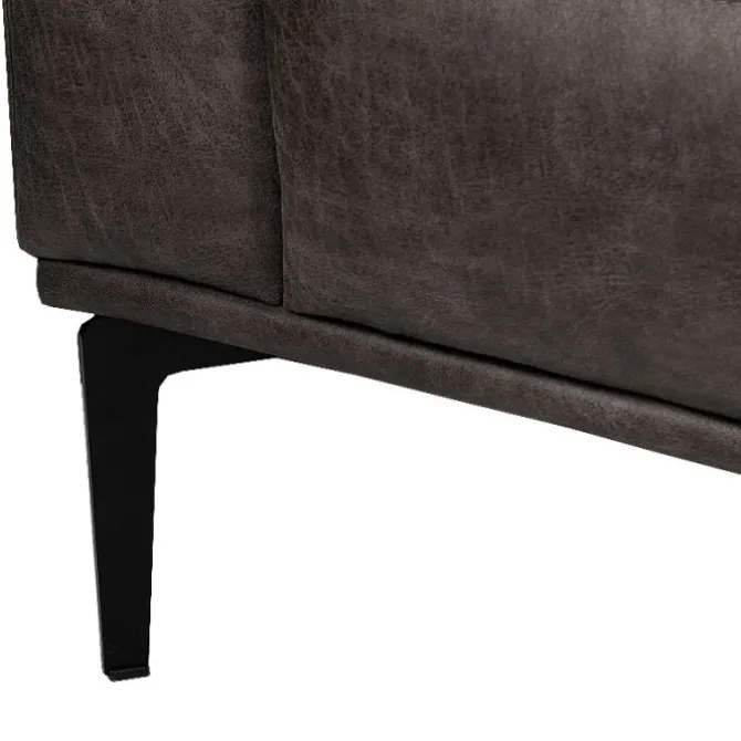 Hoekbank - Tulp - rechts - leer Colorado antraciet 01