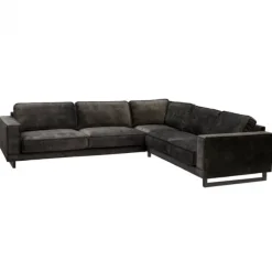 Hoekbank Fandango rechts | stof Adore antraciet 68 | 2,96 x 2,54 mtr breed