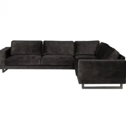 Hoekbank Fandango rechts | stof Adore antraciet 68 | 2,96 x 2,54 mtr breed