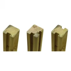 Hoekpaal rabatsysteem vuren - 9 x 9 cm groen geimpregneerd geschaafd