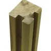 Hoekpaal rabatsysteem vuren - 9 x 9 cm groen geimpregneerd geschaafd