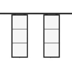 HomingXL Ensuite deuren - Loft - 3 vaks helder glas - 215 x 200 cm