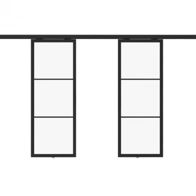HomingXL Ensuite deuren - Loft - 3 vaks helder glas - 215 x 200 cm