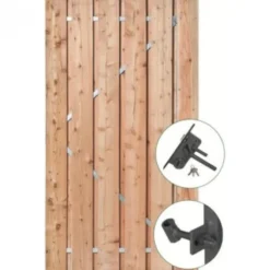 HomingXL Tuindeur Douglas recht met stalen frame (100 x 195 cm) inclusief zwart beslag