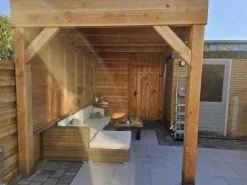 HomingXL Tuindeur Douglas recht met stalen frame (90 x 195 cm) inclusief zwart beslag