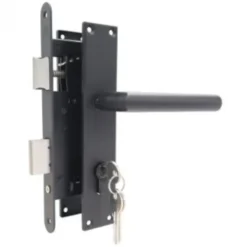 HomingXL Tuindeur grenen recht met stalen frame groen geimpregneerd (100 x 195 cm) inclusief zwart beslag