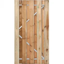 HomingXL Tuindeur Grenen recht met stalen frame groen geimpregneerd (100 x 195 cm) inclusief beslag