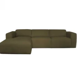 HomingXL 3-zits bank met lounge links Sintra - stof Rackham groen 14 - 282 cm