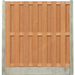 Hout & Beton schutting grijs - Hardhout keruing 15L (197 x 200 cm) dikte 3,9 cm