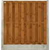 Hout & Beton schutting grijs - Vuren recht 15L rvs bruin geimpregneerd (180 x 180 cm) dikte 4,7 cm
