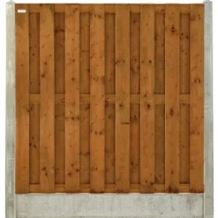 Hout & Beton schutting grijs - Vuren recht 15L rvs bruin geimpregneerd (180 x 180 cm) dikte 4,7 cm