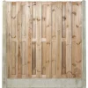 Hout & Beton schutting grijs - Grenen recht 15L rvs groen geimpregneerd (180 x 180 cm) dikte 4,7 cm