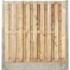 Hout & Beton schutting grijs - Vuren recht 17L groen geimpregneerd (180 x 180 cm) dikte 4,5 cm