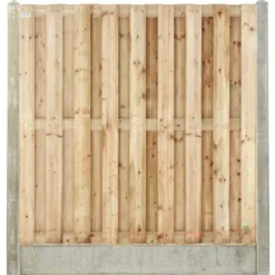Hout & Beton schutting grijs - Vuren recht 17L groen geimpregneerd (180 x 180 cm) dikte 4,5 cm