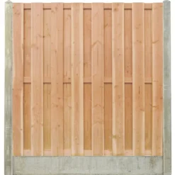 Hout & Beton schutting grijs - Douglas recht 15L (197 x 200 cm) dikte 4,5 cm
