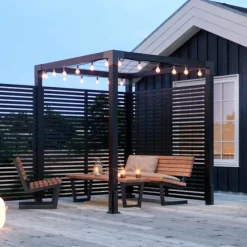 Houten Pergola - Daylife 5 - Vurenhout gegrond zwart 198 x 198 x 208 cm