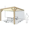 Houten Pergola - Douglas 250 x 300cm aanbouw