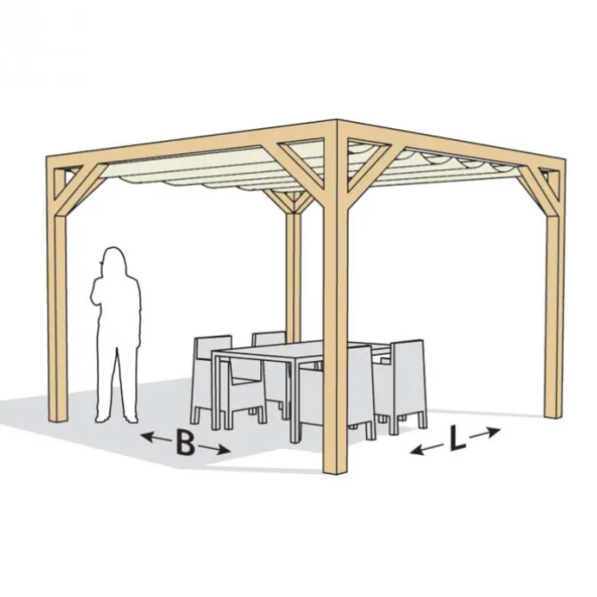 Houten Pergola - Douglas 250 x 250cm vrijstaand