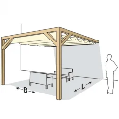 Houten Pergola - Douglas 250 x 250cm aanbouw