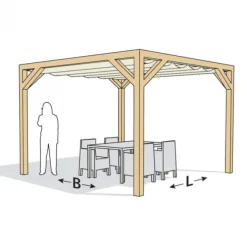Houten Pergola - Douglas 300 x 400cm vrijstaand
