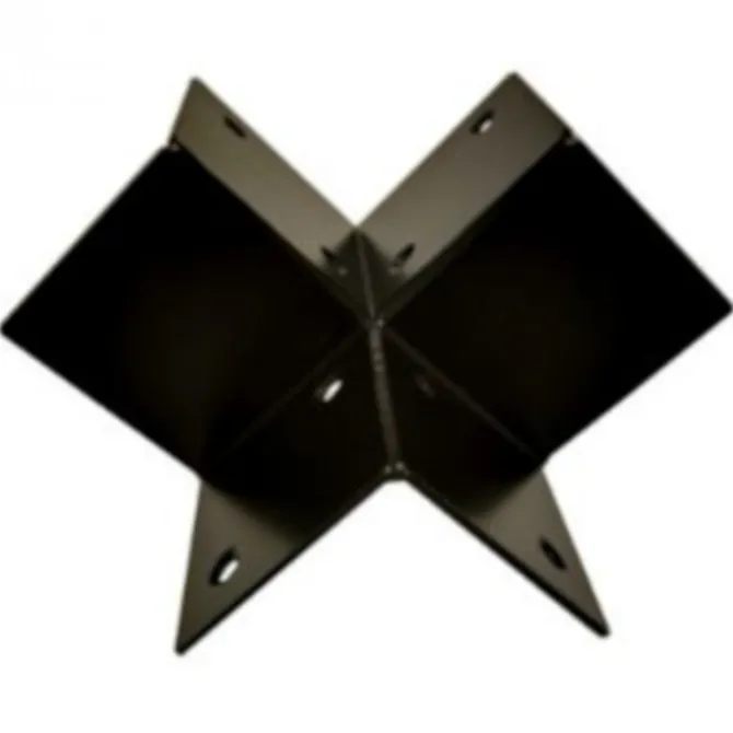 Houtverbinding drieweg - verzinkt en zwart gepoedercoat - 85 x 85 mm