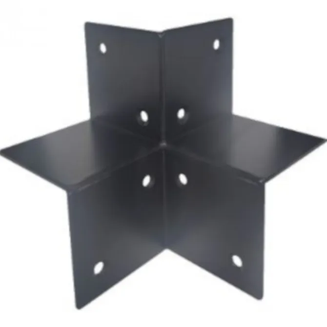 Houtverbinding drieweg - verzinkt en zwart gepoedercoat - 85 x 85 mm