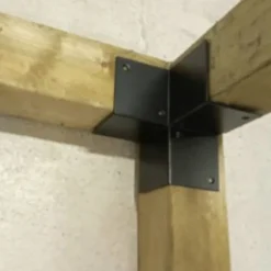 Houtverbinding drieweg - verzinkt en zwart gepoedercoat - 85 x 85 mm