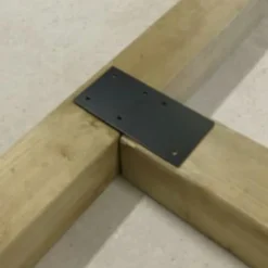 Houtverbinding T-stuk - verzinkt en zwart gepoedercoat incl. bevestigingsmateriaal - 115 x 115 mm