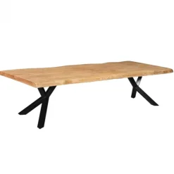 I-Catchers Boomstamtafel massief Mango - 220 x 100 x 78 cm - Bladdikte 5,6 cm - Y-poot