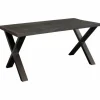 I-Catchers Eettafel massief Mango zwart - 160 x 90 x 78 cm - Bladdikte 5,6 cm - X-poot