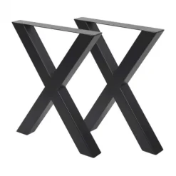 I-Catchers Eettafel massief Mango zwart - 160 x 90 x 78 cm - Bladdikte 5,6 cm - X-poot