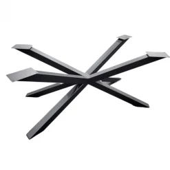 I-Catchers Eettafel rond eiken fineer - 120 x 120 x 81 cm - Visgraat - Kruispoot